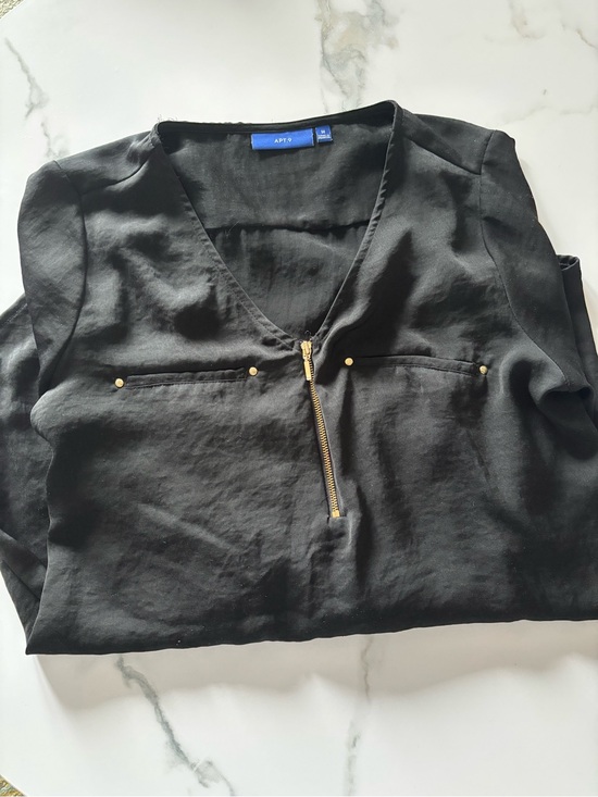 Apt. 9 Tops - Apt. 9 Women's Black V-Neck Long Sleeve Blouse - Size Medium